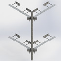 corner Wall Mount, 2-3/8in OD x 6ft pipe (Each)