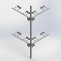 corner wall mount with 8ft x 2-3/8in pip (Each)