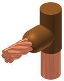 #2 SOL to 1/2in ground rod, dead end mol (Each)